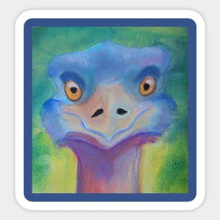 Brainy rainbow bright ostrich Sticker